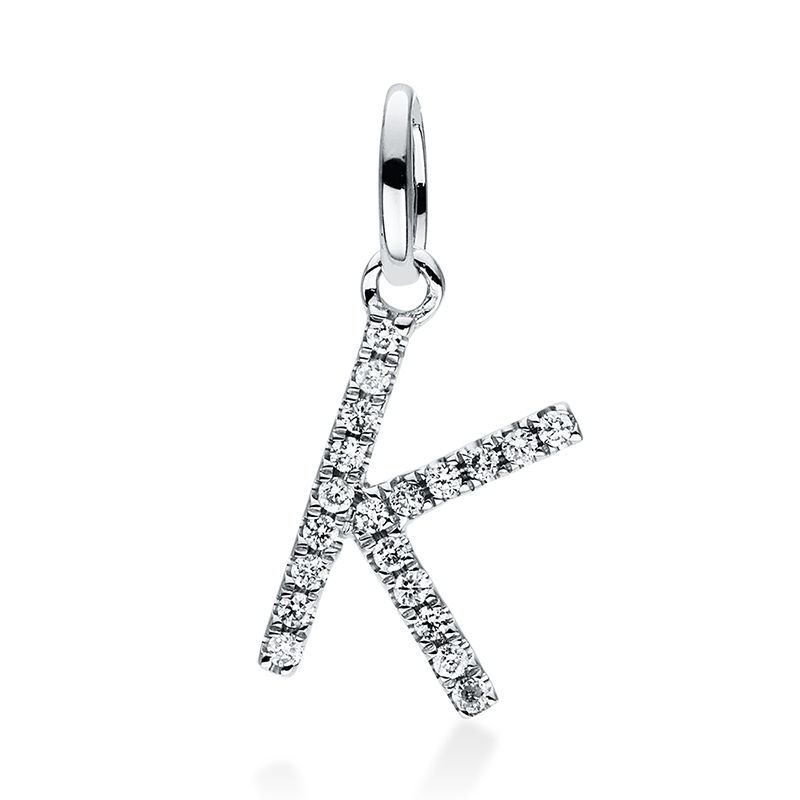 Image 90005363 - Anhänger 18 kt WG, mit Öse, 20 Brillanten 0,04 ct, TW-si, H:15,0 mm, B:6,0 ...