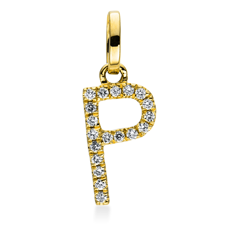Image 90007353 - Anhänger 18 kt GG P, mit Öse, 19 Brillanten 0,04 ct, TW-si, H:15,0 mm, B:5,1 ...