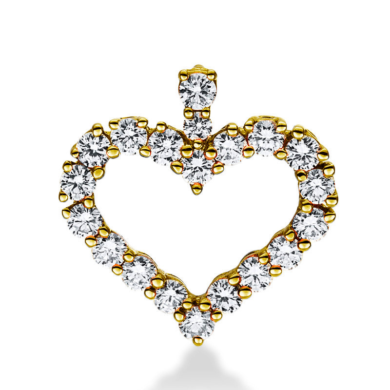 Image 90005364 - Anhänger 14 kt GG Herz, 20 Brillanten 0,50 ct, TW-vsi/si, H:14,5 mm, B:14,4 ...