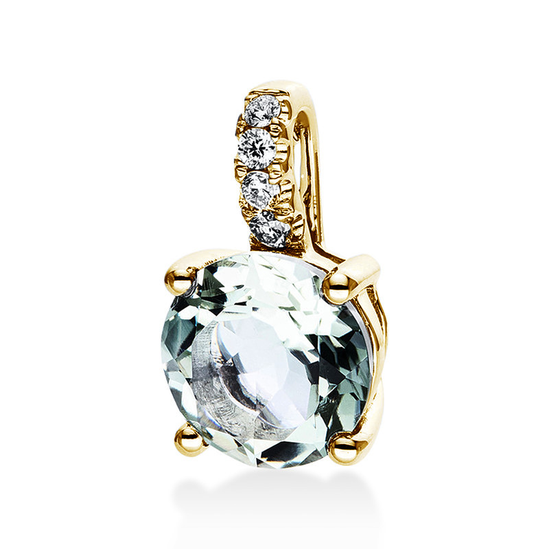 Image Anhänger 4er-Krappe 18 kt GG, mit Öse, 4 Brillanten 0,06 ct, TW-si, 1 Amethyst 1,61 ct ...