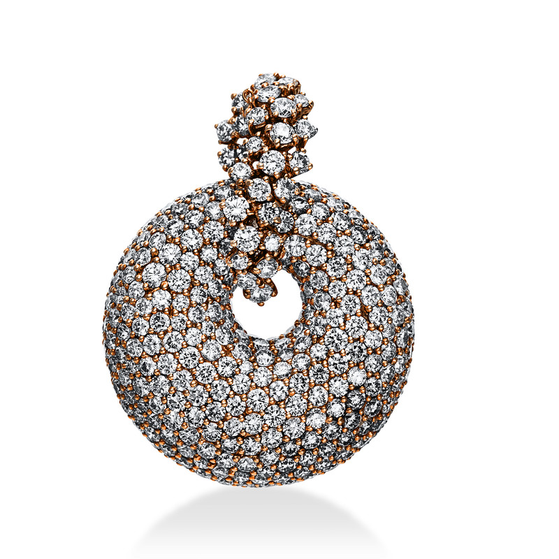 Image Anhänger 18 kt RG, 419 Brillanten 12,85 ct, TW-vsi. Unverbindliche Preisempfehlung: ...