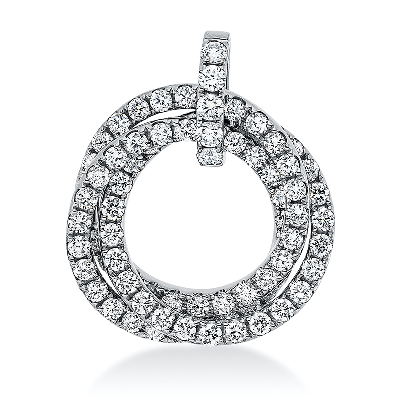 Image 90007358 - Anhänger 18 kt WG, mit Öse, 76 Brillanten 0,95 ct, TW-vsi, H:21,9 mm, B:18,5 mm, S:3,9 ...