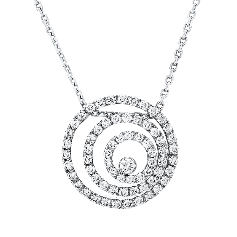 Image 90007359 - Anhänger 18 kt WG Kreis, 67 Brillanten 0,91 ct, TW-vsi, Ø:18,1 ...