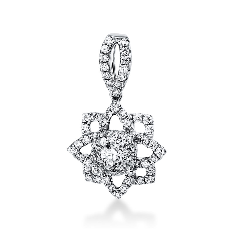 Image Anhänger 18 kt WG, mit Öse, 16 Brillanten 0,15 ct, TW-si, 9 Brillanten 0,14 ct, TW-si, ...