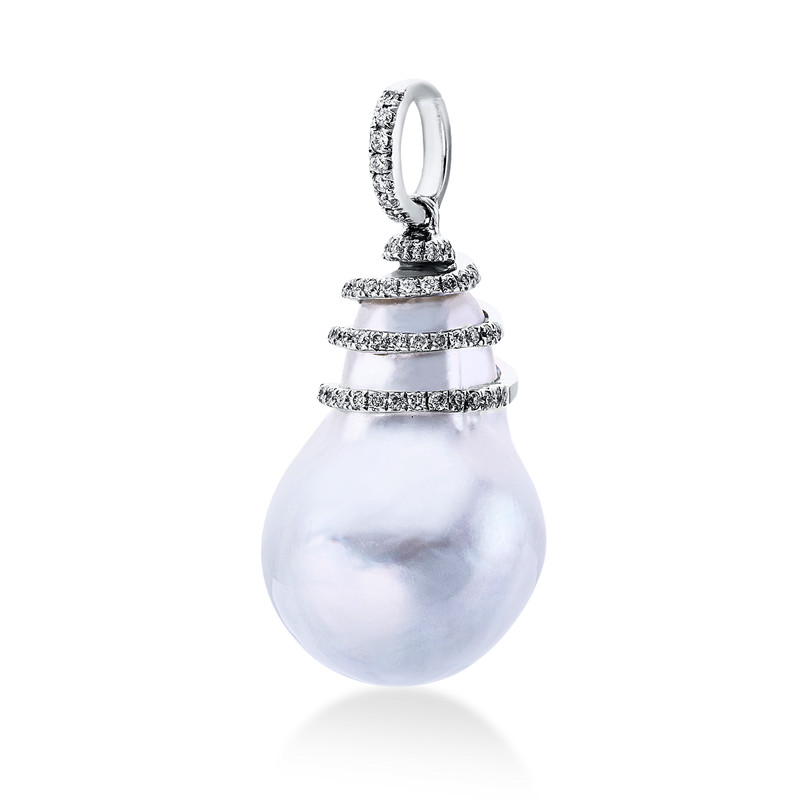 Image Anhänger 18 kt WG, mit Öse, 56 Brillanten 0,25 ct, TW/W-si, 1 SS weiß. Unverbindliche ...