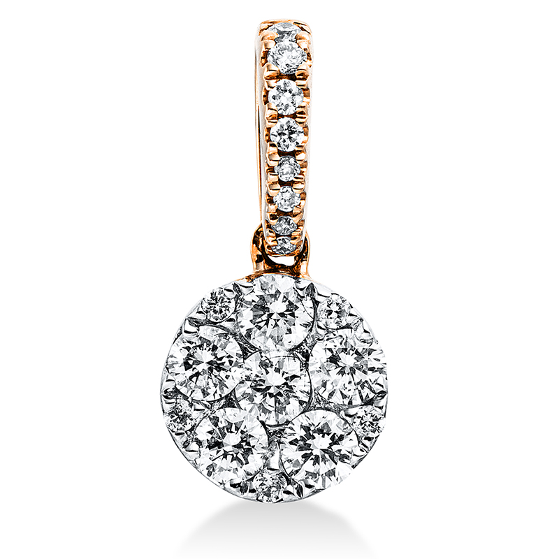 Image Anhänger 18 kt RG, Fassung rhodiniert, 6 Brillanten 0,24 ct, TW-si, 13 Brillanten 0,05 ...