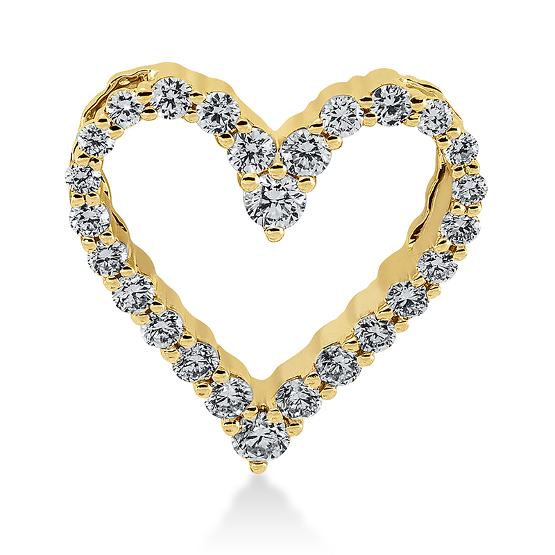 Image Anhänger 18 kt GG Herz, 6 Brillanten 0,04 ct, TW-si, 20 Brillanten 0,26 ct, TW-si ...