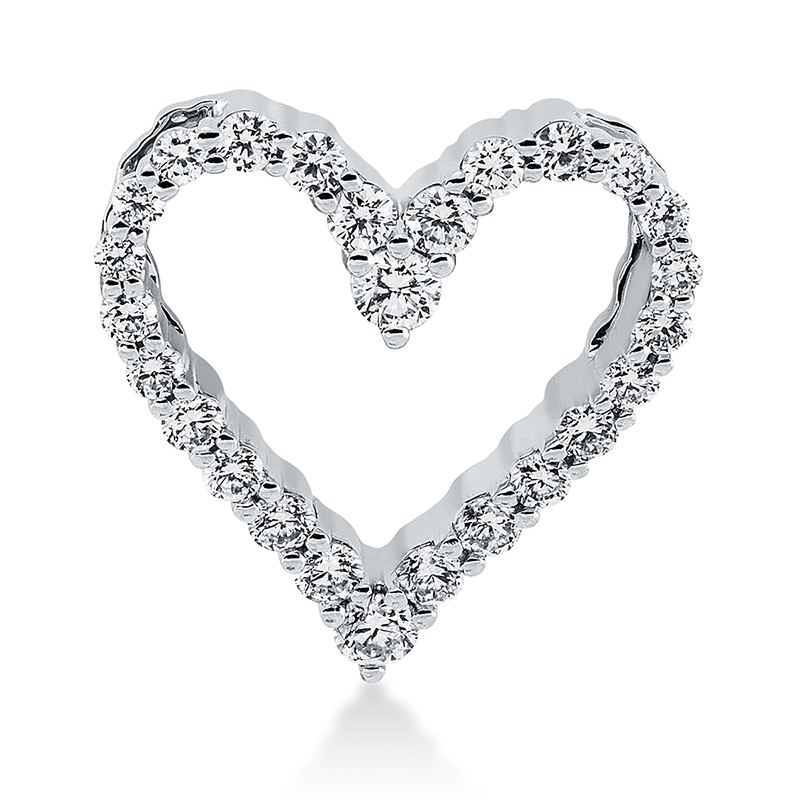 Image Anhänger 18 kt WG Herz, 20 Brillanten 0,26 ct, TW-si, 6 Brillanten 0,04 ct, TW-si ...