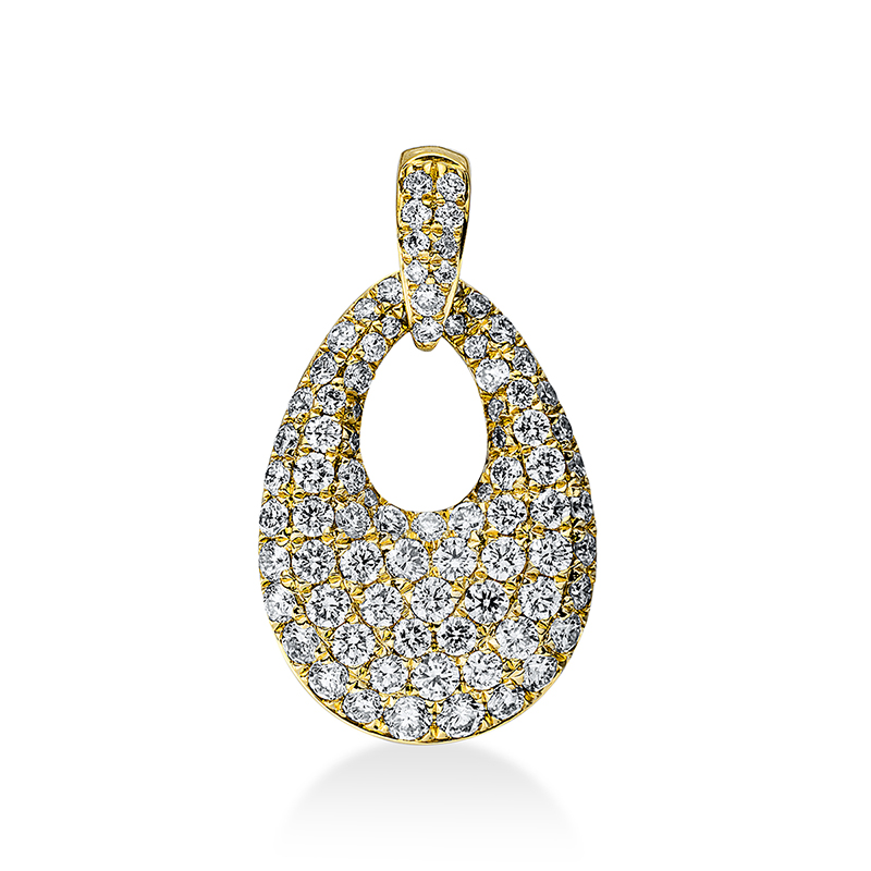 Image Anhänger 18 kt GG, mit Öse, 86 Brillanten 0,85 ct, TW-si, H:21,0 mm, B:12,2 mm, S:3,6 ...