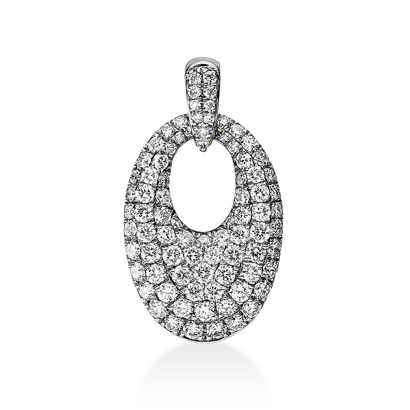 Image Anhänger 18 kt WG, mit Öse, 88 Brillanten 0,92 ct, TW-si, H:22,2 mm, B:12,0 mm, S:3,8 ...