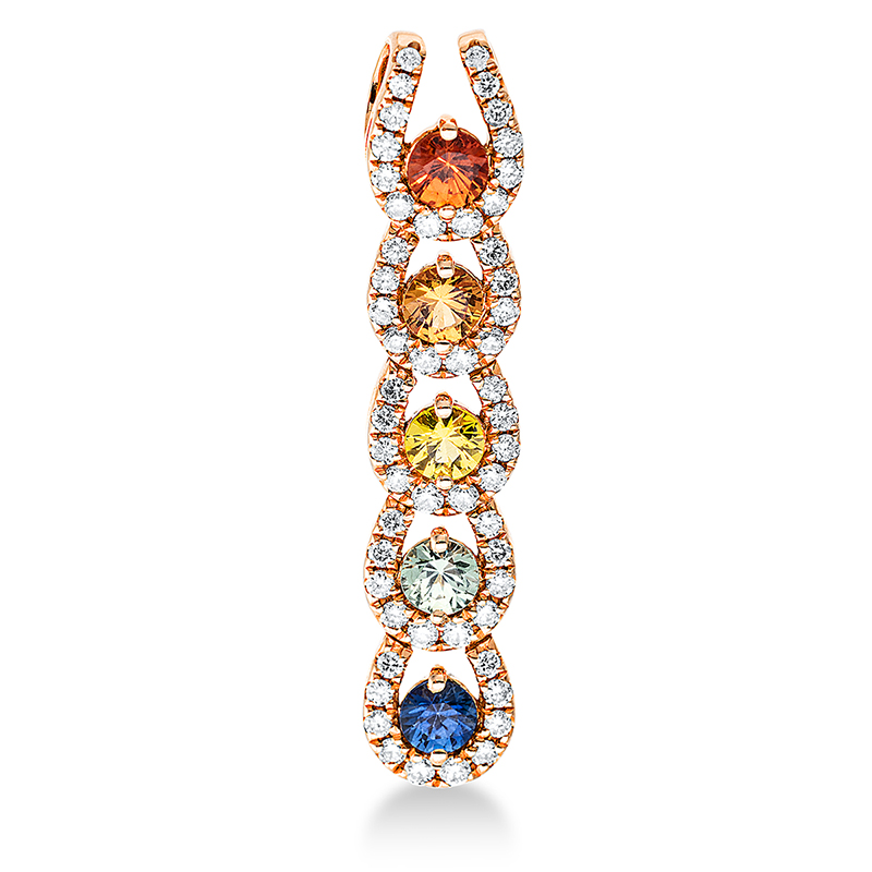 Image 90007231 - Anhänger 18 kt RG, 54 Brillanten 0,31 ct, TW-si, 5 Saphire 0,66 ct ...