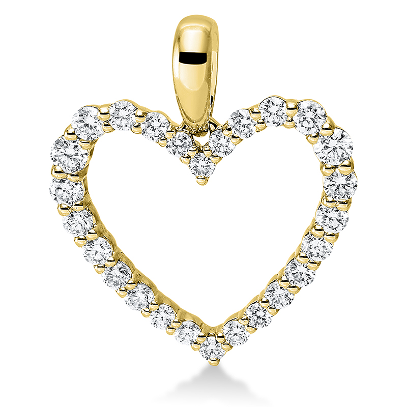 Image 90007238 - Anhänger 18 kt GG Herz, 8 Brillanten 0,06 ct, TW-si, 18 Brillanten 0,25 ct, TW-si, ...