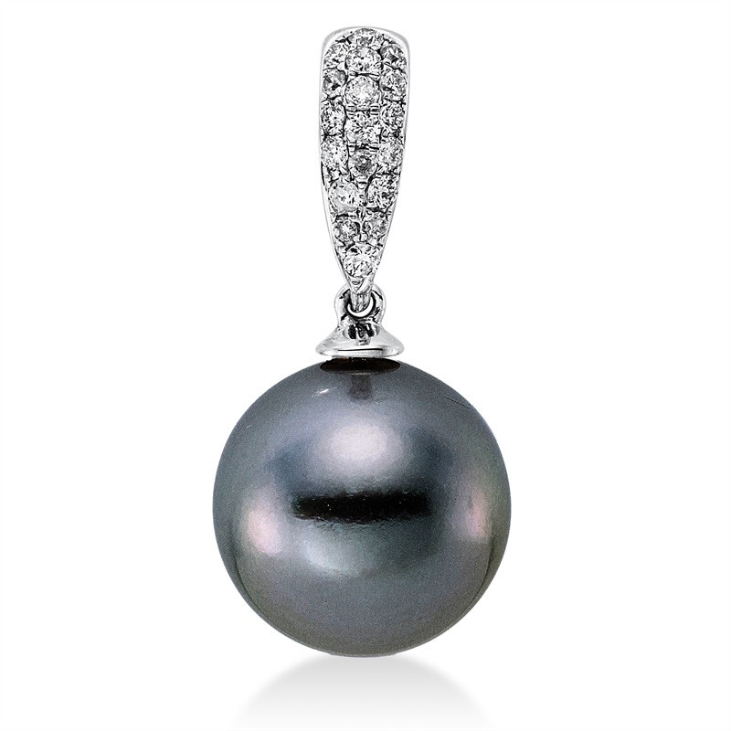 Image 90007320 - Anhänger 18 kt WG, 18 Brillanten 0,10 ct, W-si, 1 TA 10 mm =*=*= Unterkategorie: ...