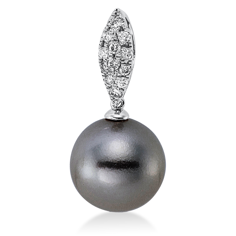 Image 90007321 - Anhänger 18 kt WG, 12 Brillanten 0,16 ct, W-si, 1 TA dunkel 10,5 ...