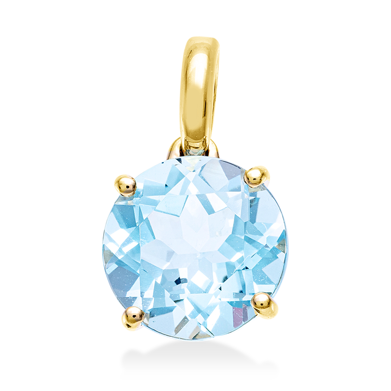 Image 90005049 - Anhänger 18 kt GG, mit Öse, 1 Topas 3,40 ct sky blue, H:15,0 mm, B:9,0 mm, S:6,5 ...