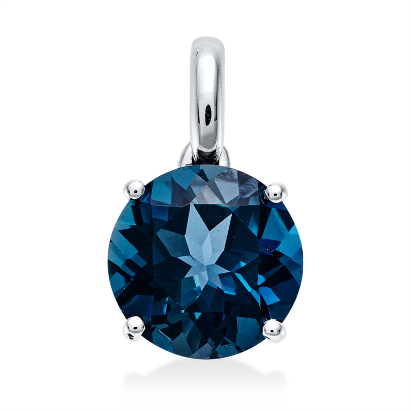 Image 90005050 - Anhänger 18 kt WG, mit Öse, 1 Topas 3,00 ct Lond. blue, H:14,6 mm, B:8,8 ...