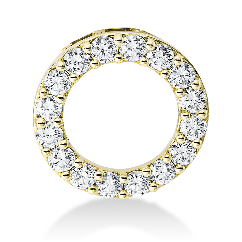Image 90007191 - Anhänger 18 kt GG, 16 Brillanten 0,89 ct, TW-si, S:3,5 mm, Ø:15,3 ...