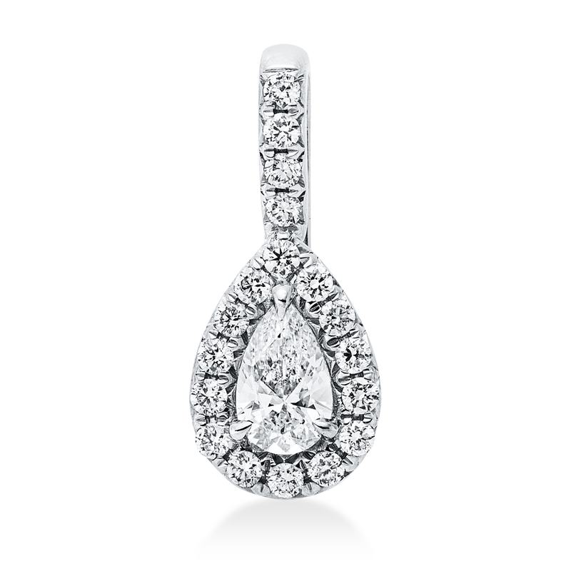 Image 90005057 - Anhänger 18 kt WG, mit Öse, 1 Tropfen 0,24 ct, TW-si, 18 Brillanten 0,15 ct, ...