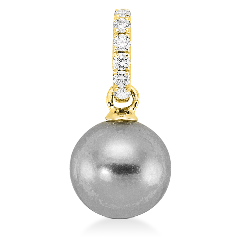 Image 90005061 - Anhänger 18 kt GG, 6 Brillanten 0,13 ct, W-si, 1 TA silbergrau 8 ...