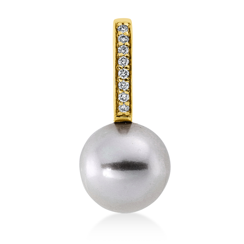 Image 90005063 - Anhänger 18 kt GG, 8 Brillanten 0,04 ct, TW-si, 1 TA silbergrau 8 ...