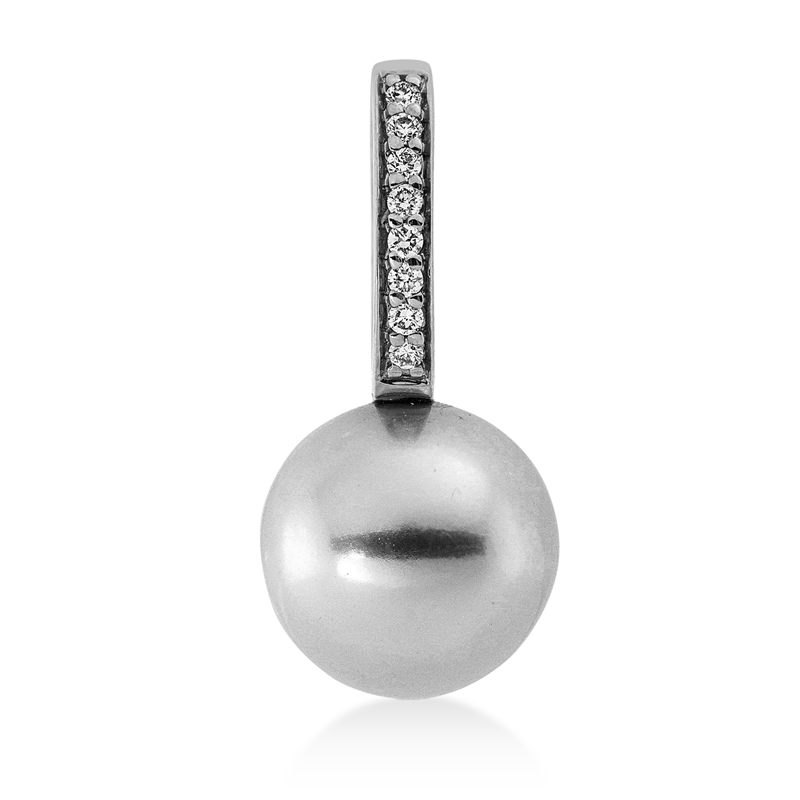 Image 90005126 - Anhänger 18 kt WG, 8 Brillanten 0,04 ct, TW-si, 1 TA silbergrau 8 ...