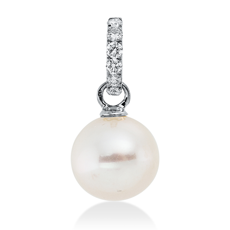 Image 90005127 - Anhänger 18 kt WG, 6 Brillanten 0,13 ct, W-si, 1 SW weiß 9 mm =*=*= Unterkategorie: ...