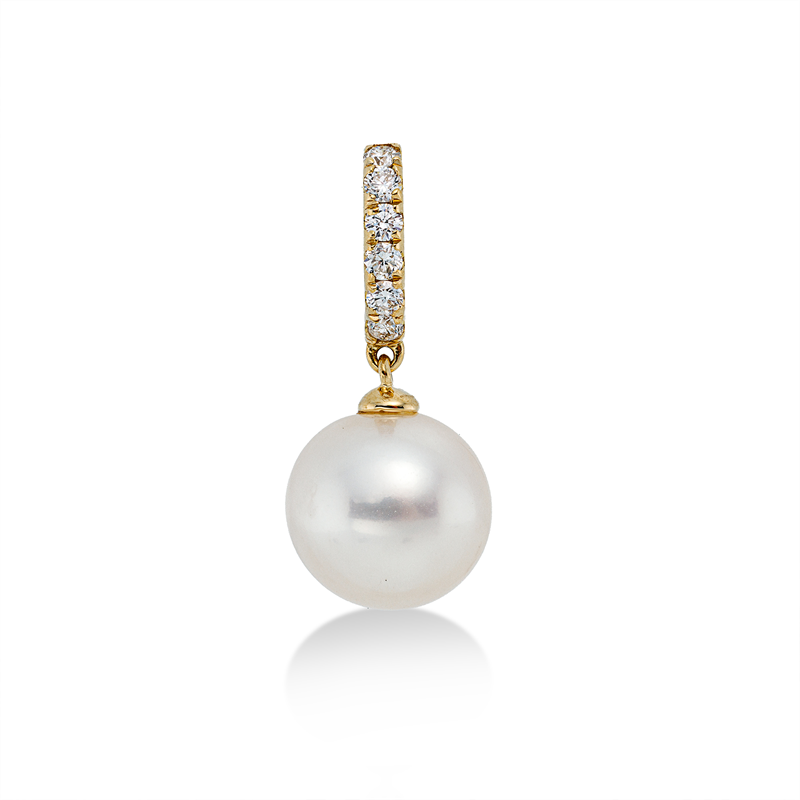 Image 90005128 - Anhänger 18 kt GG, 6 Brillanten 0,11 ct, W-si, 1 SW weiß 9 mm =*=*= Unterkategorie: ...