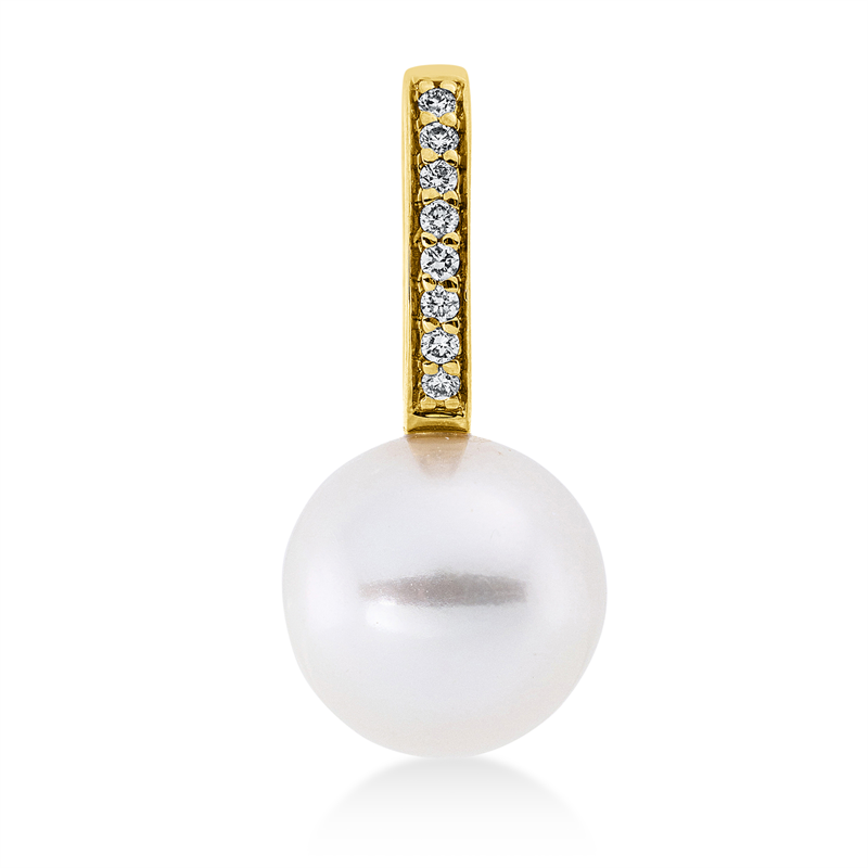 Image 90005129 - Anhänger 18 kt GG, 8 Brillanten 0,04 ct, TW-si, 1 SW weiß 9 mm =*=*= Unterkategorie: ...