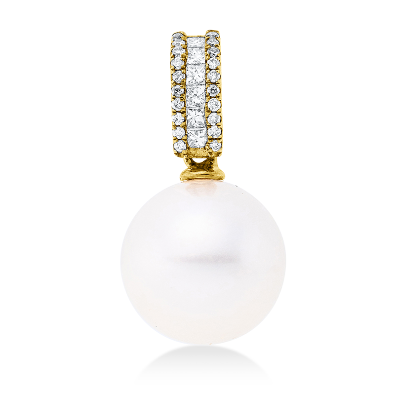Image 90005069 - Anhänger 18 kt GG, 6 Princ. 0,11 ct, TW-si, 20 Brillanten 0,06 ct, TW-si, 1 SW weiß ...