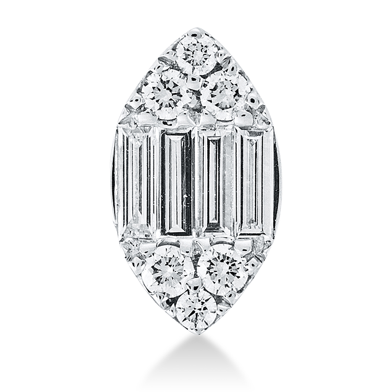 Image 90005076 - Anhänger 18 kt WG, 4 Baguette 0,22 ct, TW-vsi, 6 Brillanten 0,11 ct, ...