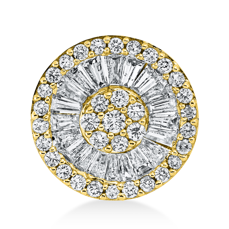 Image 90005079 - Anhänger 18 kt GG, Fassung rhodiniert, 22 Trapeze 0,47 ct, TW-si, 34 Brillanten 0,26 ct, ...