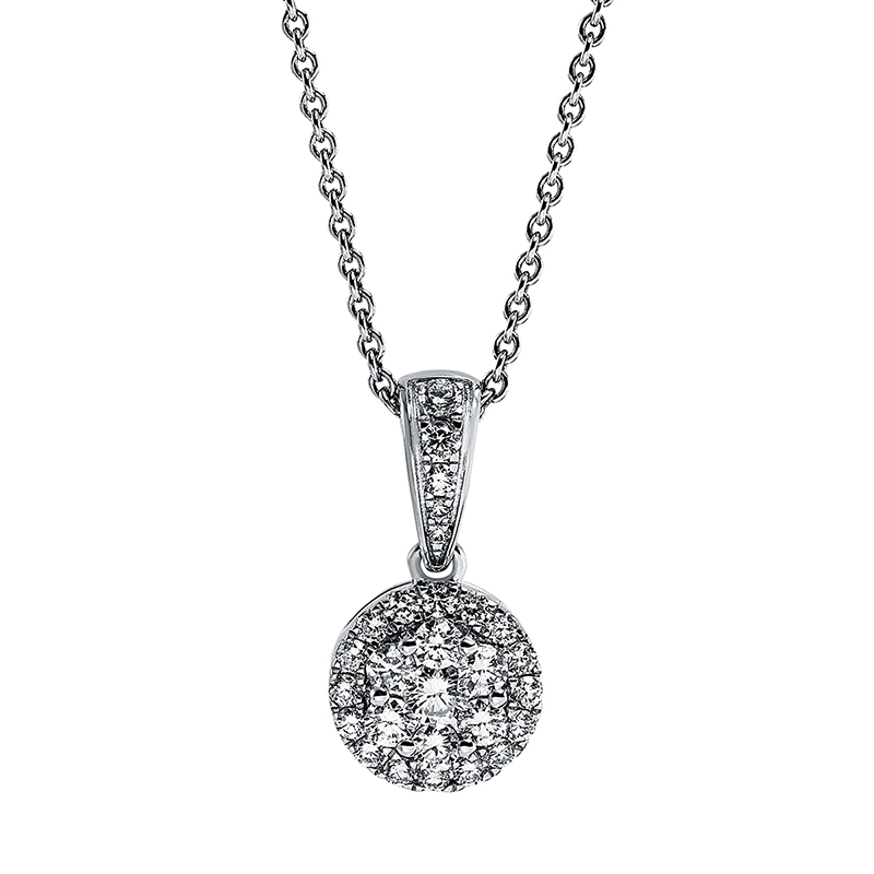 Image 90005141 - Anhänger 18 kt WG, mit Öse, 28 Brillanten 0,42 ct, TW-si, H:16,4 mm, B:8,4 mm, S:3,6 ...