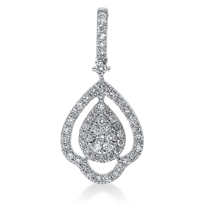 Image 90005144 - Anhänger 18 kt WG, mit Öse, 58 Brillanten 0,31 ct, TW-si, H:22,0 mm, B:10,5 mm, S:3,2 ...