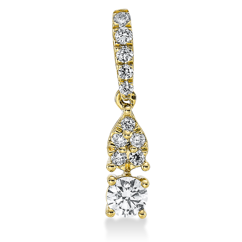 Image 90005145 - Anhänger 18 kt GG, mit Öse, 1 Brill. 0,16 ct, TW-si, 10 Brillanten 0,12 ct, TW-si, ...