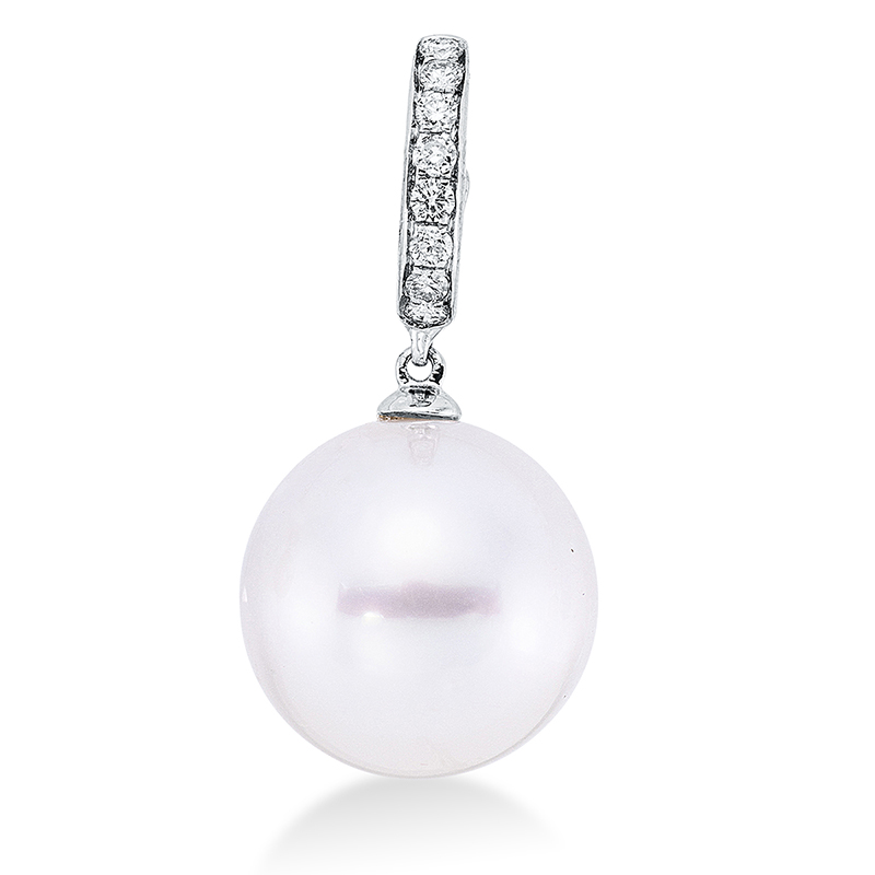 Image 90005146 - Anhänger 18 kt WG, 8 Brillanten 0,12 ct, TW-si, 1 SS weiß 13 mm =*=*= Unterkategorie: ...