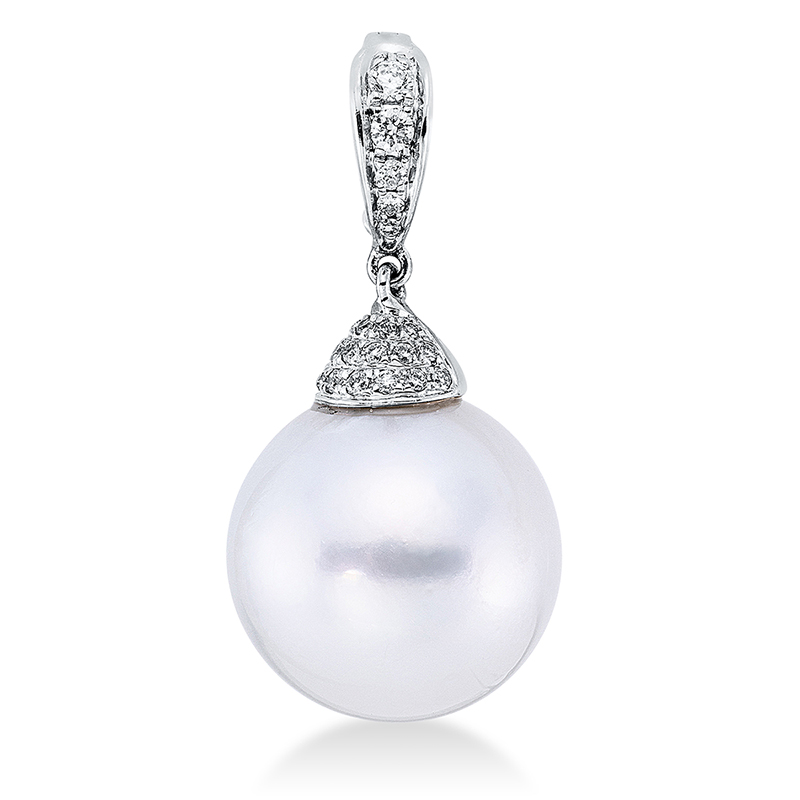 Image 90005148 - Anhänger 18 kt WG, 22 Brillanten 0,15 ct, TW-si, 1 SS weiß 13 ...