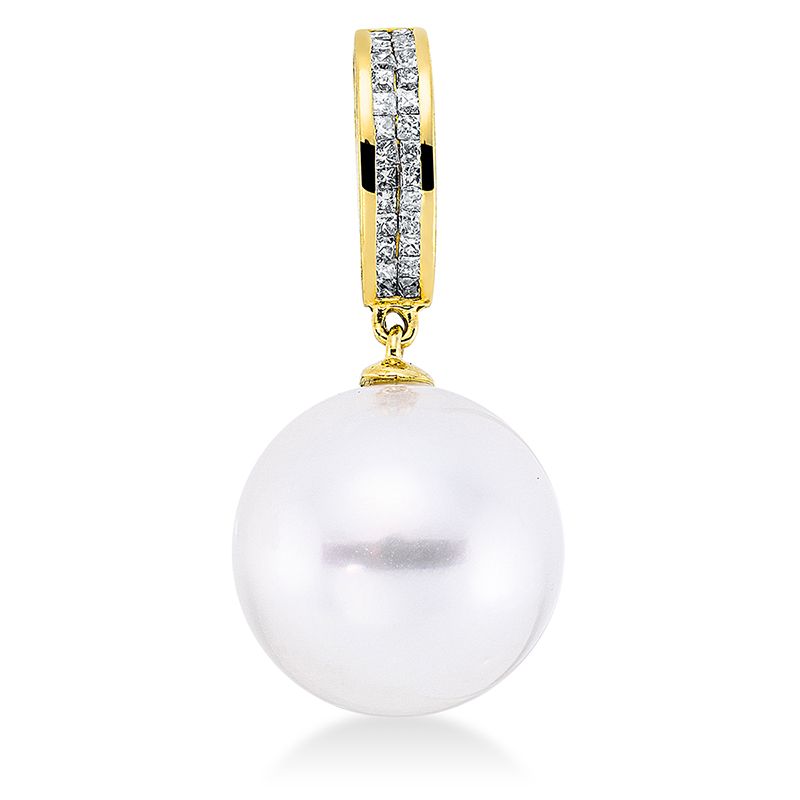 Image 90005152 - Anhänger 18 kt GG, 26 Princ. 0,18 ct, TW-si, 1 SS weiß 13 mm =*=*= Unterkategorie: ...