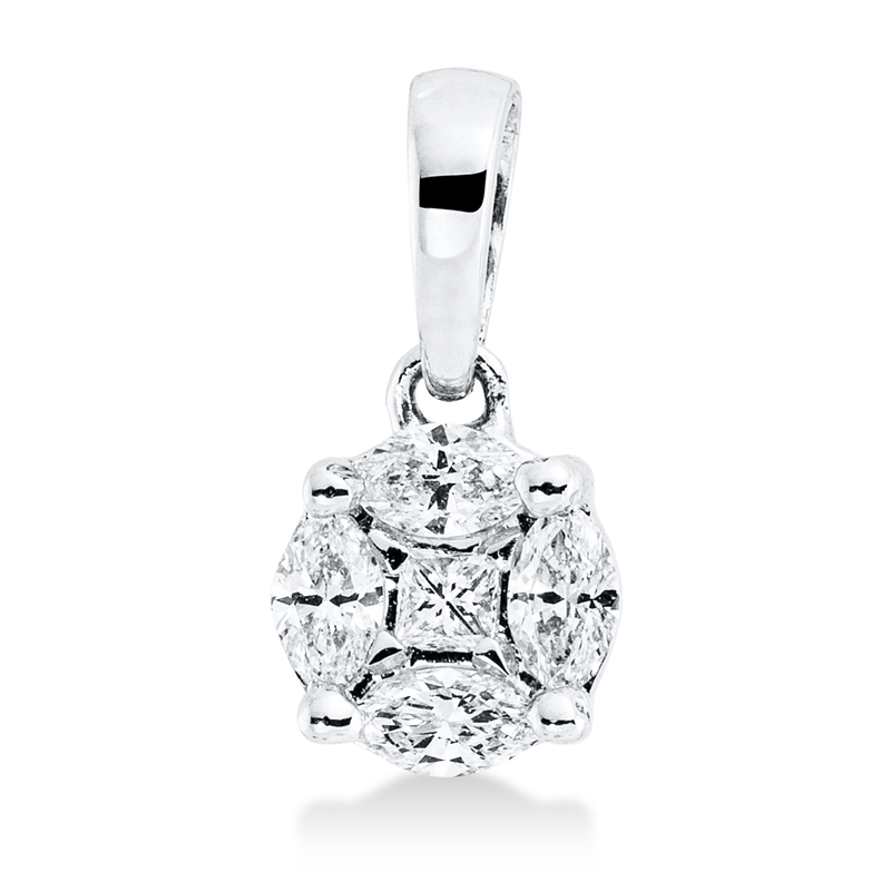 Image 90005124 - Anhänger 18 kt WG, mit Öse, 1 Princ. 0,05 ct, TW-vsi/si, 4 Navette 0,19 ct, ...