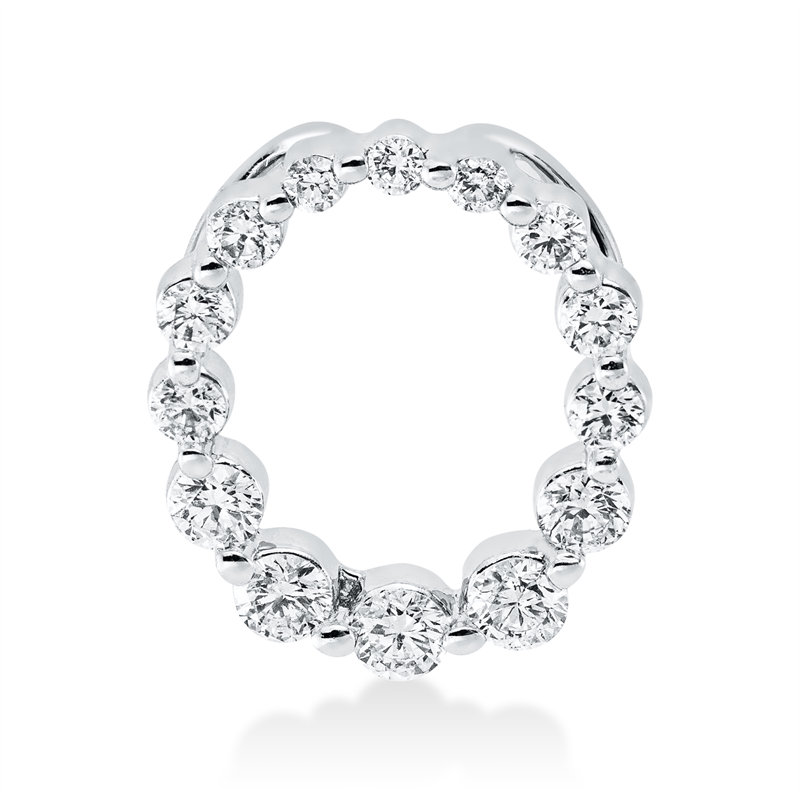 Image 90005090 - Anhänger 18 kt WG Oval, 6 Brillanten 0,09 ct, TW-si, 5 Brillanten 0,16 ct, TW-si, 3 ...