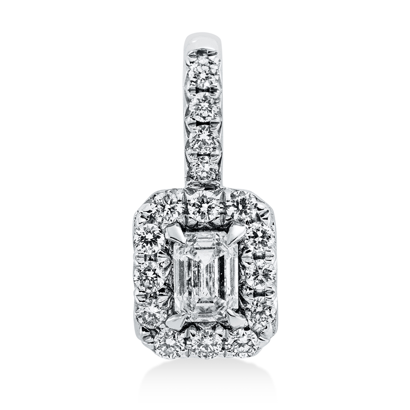 Image 90005093 - Anhänger 18 kt WG, mit Öse, 1 Sm.schliff 0,14 ct, TW-si, 16 Brillanten 0,12 ct, ...