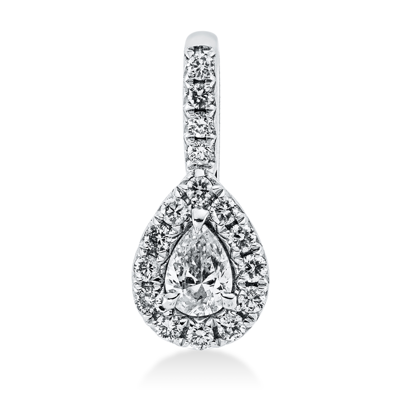 Image 90005101 - Anhänger 18 kt WG, mit Öse, 1 Tropfen 0,14 ct, TW-si, 16 Brillanten 0,12 ct, ...