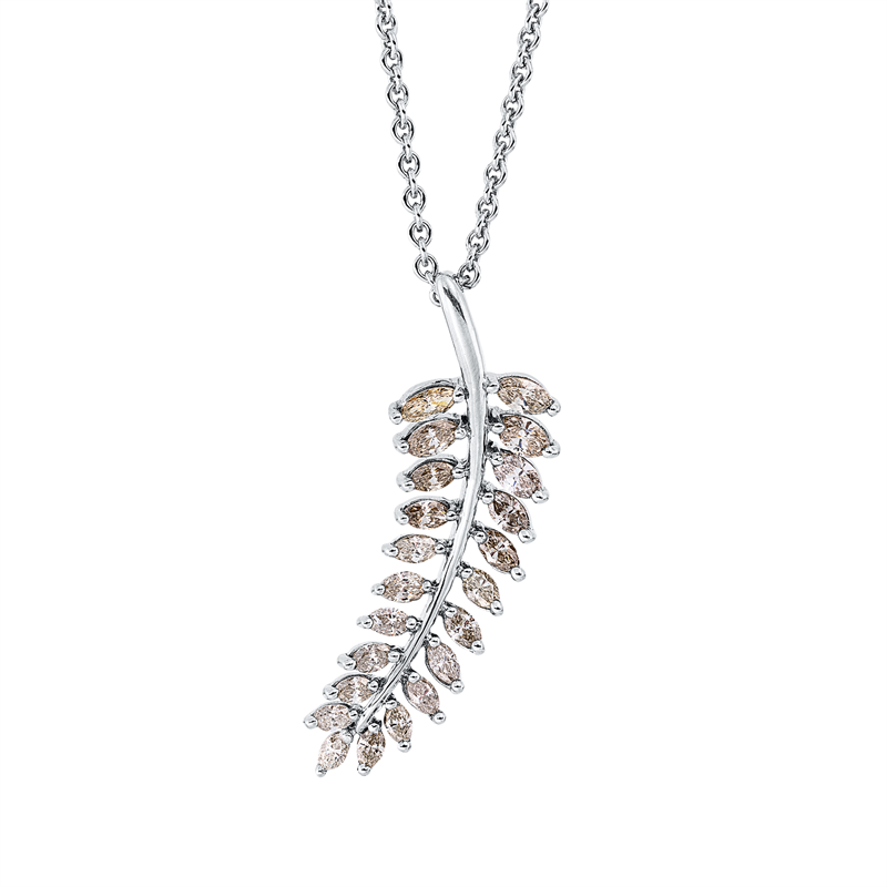 Image 90005106 - Anhänger 18 kt WG, 22 Navette 1,80 ct, TLB-si =*=*= Unterkategorie: Farbiger Diamant, ...