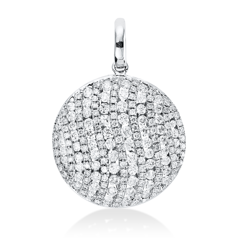 Image 90005107 - Anhänger 18 kt WG, mit Öse, 188 Brillanten 1,87 ct, TW-pi, H:28,5 mm, B:20,6 mm, S:7,7 ...