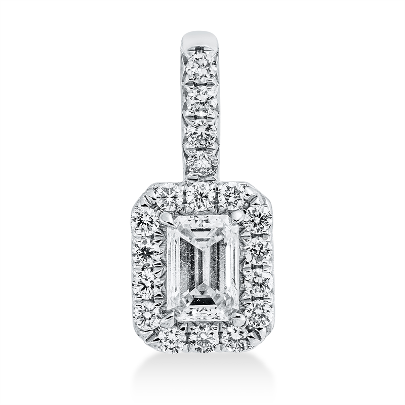 Image 90005108 - Anhänger 18 kt WG, mit Öse, 1 Sm.schliff 0,24 ct, TW-si, 18 Brillanten 0,14 ct, ...
