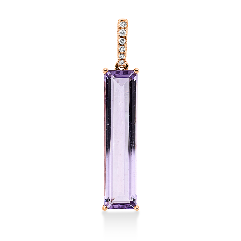 Image 90005111 - Anhänger 4er-Krappe 18 kt RG, mit Öse, 6 Brillanten 0,05 ct, TW-si, 1 Amethyst 5,60 ct ...