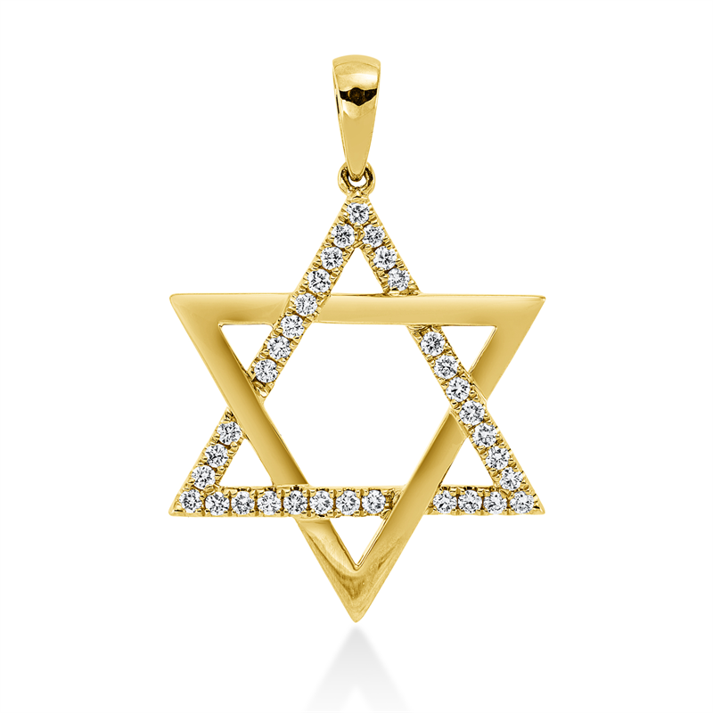 Image 90005114 - Anhänger 18 kt GG Davidstern, mit Öse, 33 Brillanten 0,37 ct, ...