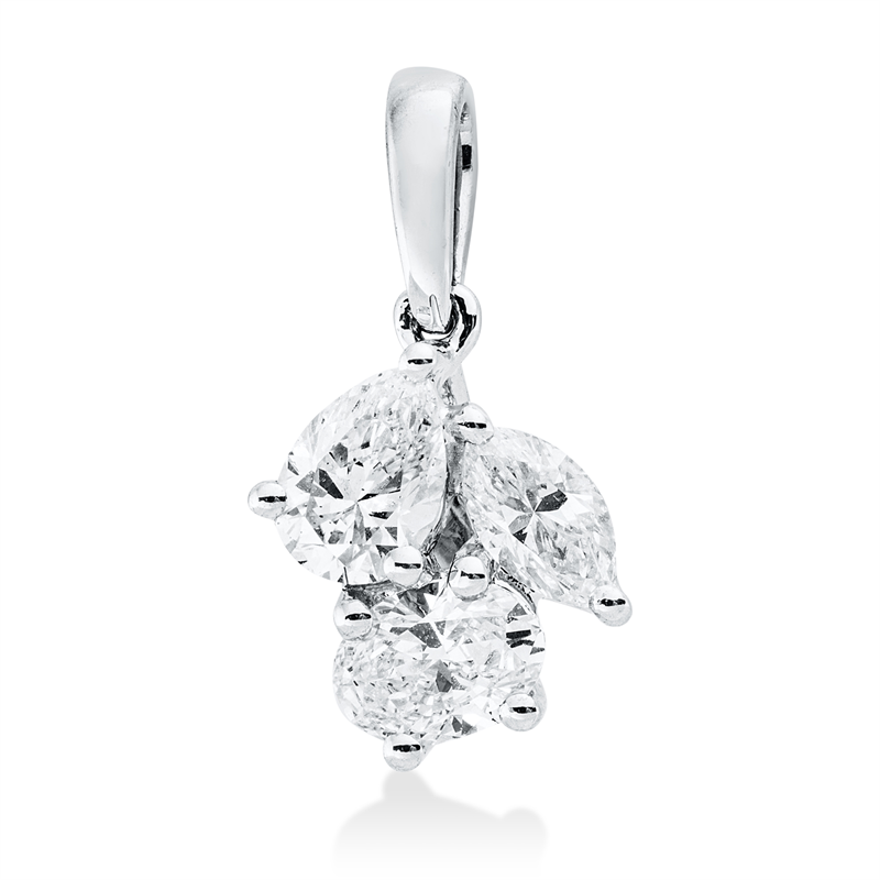 Image 90007177 - Anhänger 18 kt WG, mit Öse, 3 Fant-Schl. 0,46 ct, TW-si =*=*= Unterkategorie: Modern ...