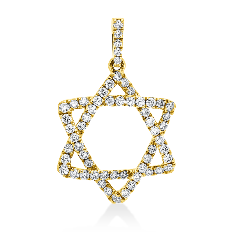 Image 90007180 - Anhänger 18 kt GG Stern, mit Öse, 6 Brillanten 0,06 ct, TW-si, 53 Brillanten 0,34 ct, ...