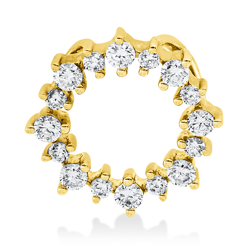 Image 90007188 - Anhänger 14 kt GG Kreis, 8 Brillanten 0,14 ct, W-si/pi, 8 Brillanten 0,06 ct, ...