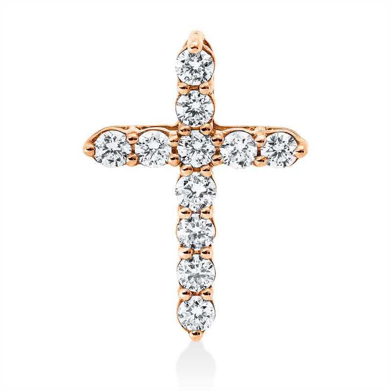 Image 90008578 - Anhänger 18 kt RG Kreuz, 11 Brillanten 0,31 ct, TW-si, H:15,4 mm, B:11,1 mm, S:2,6 ...